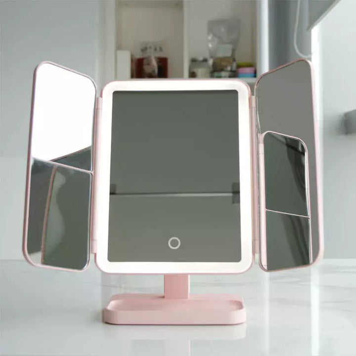 Elegante witte Clara LED beauty spiegel met 3 lichtinstellingen, een must-have dames accessoire.