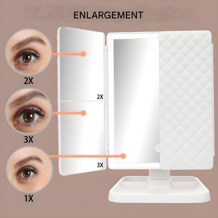 Dames kaptafel spiegel Clara met LED verlichting, vergrotend en verstelbaar voor flawless make-up.