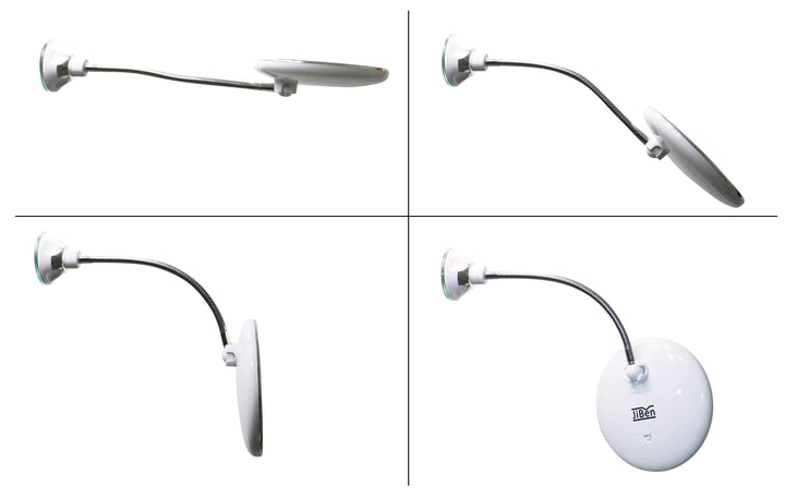 Draagbare LED make-up spiegel met flexibele zwanenhals en 10x vergroting, Claravue voor precisie beauty routine.