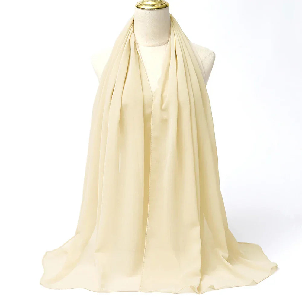 Zachte Leilani chiffon dames sjaal, comfortabel en stijlvol als hoofddoek of mode accessoire.