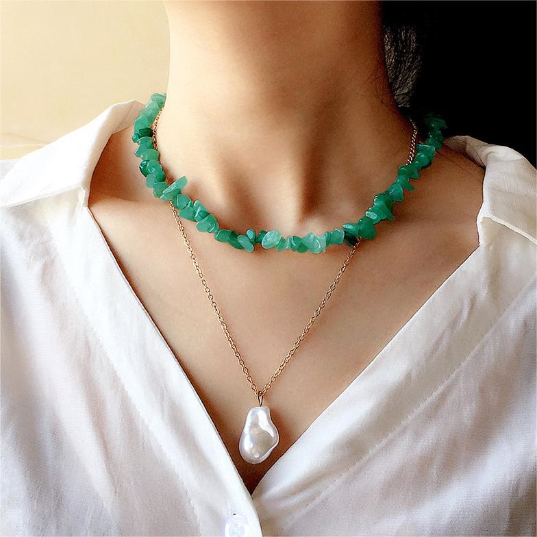 Elegante dames Lina halsketting; glanzende natuursteen sieraad, perfect cadeau.