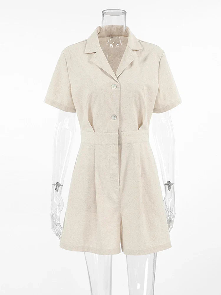 Veelzijdige Maelis dames zomerjumpsuit, eendelig en met korte mouwen, voor een moeiteloze stijl.