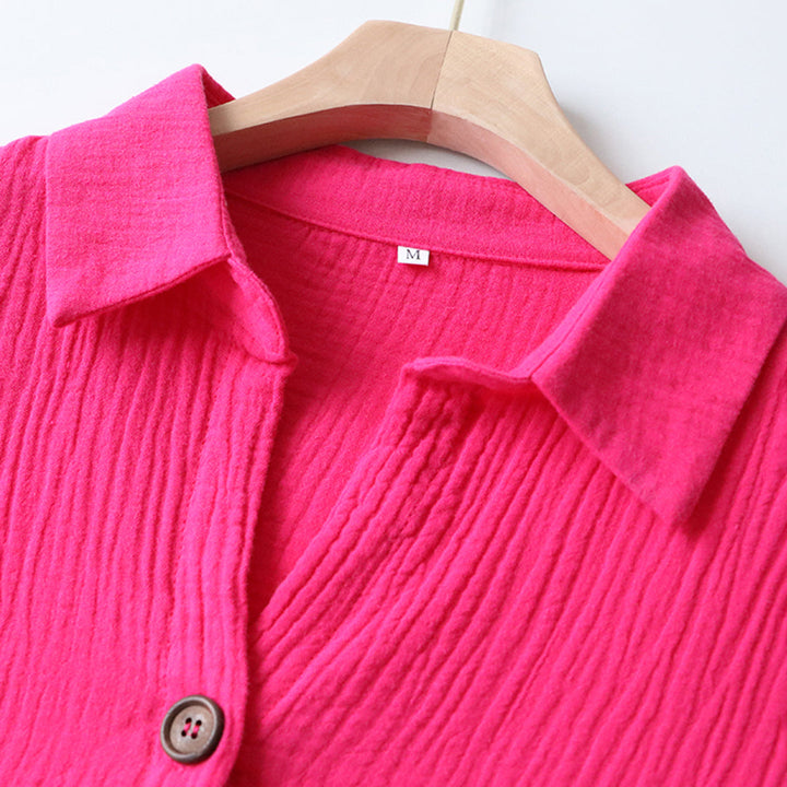 Luchtige dames zomerset in polyester. Deze comfortabele tweedelige kledingset is ideaal voor warme dagen.