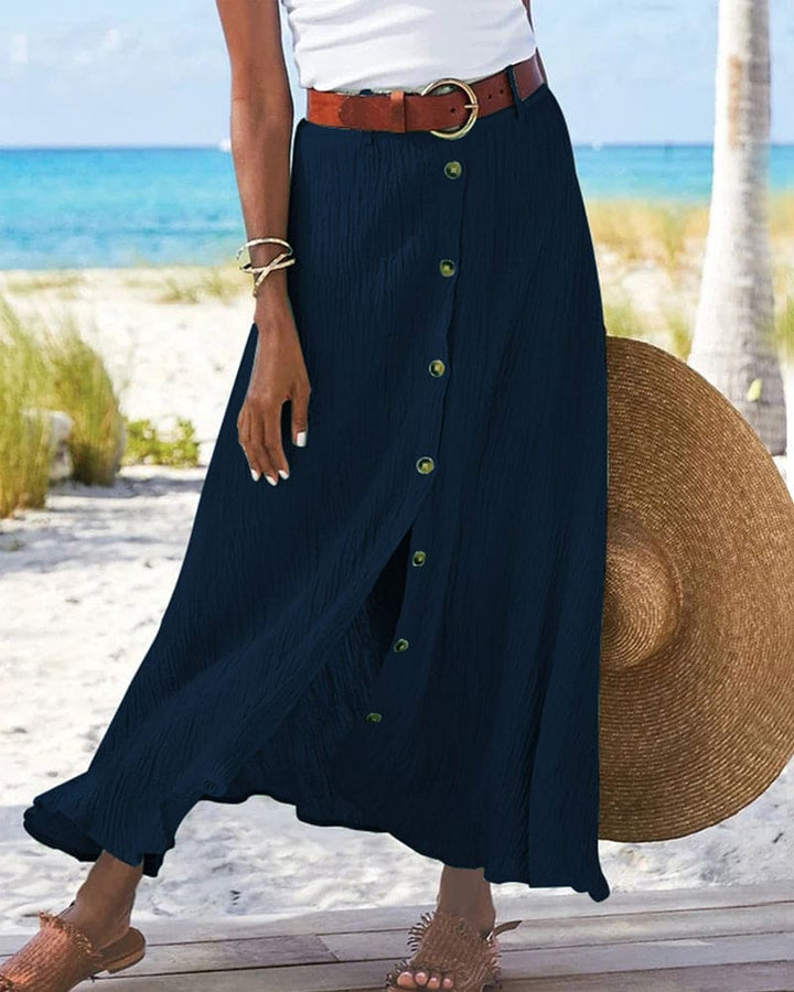 Stijlvolle katoenen midi rok voor dames, luchtig en comfortabel. Perfecte zomerkleding.