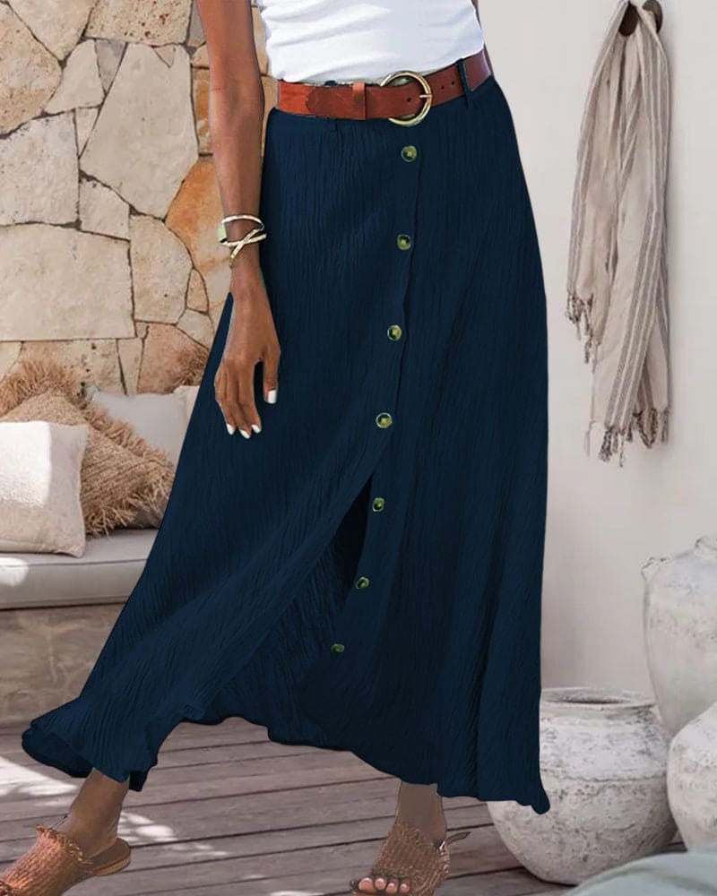 Elegante katoenen midi rok voor dames. Ademend en luchtig, essentieel voor je zomer garderobe.