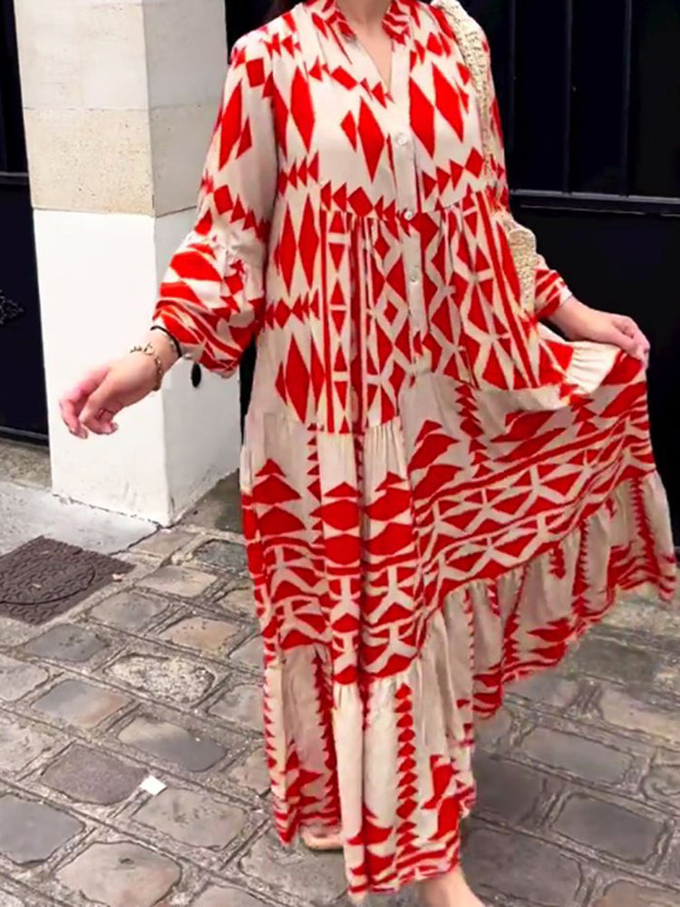 Stijlvolle luchtige dames maxi jurk, ideaal voor zomerse dagen en elegante strandkleding.
