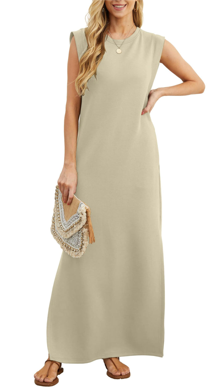 Veelzijdige maxijurk Romy voor dames. Luchtig, met zakken, geschikt voor casual dagen of een elegante avond.