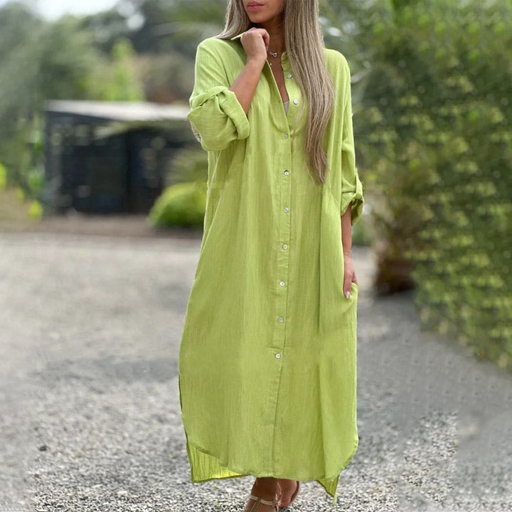 Damesjurk Marlene, een frisse luchtige polojurk, ideaal voor een relaxte zomerdag.