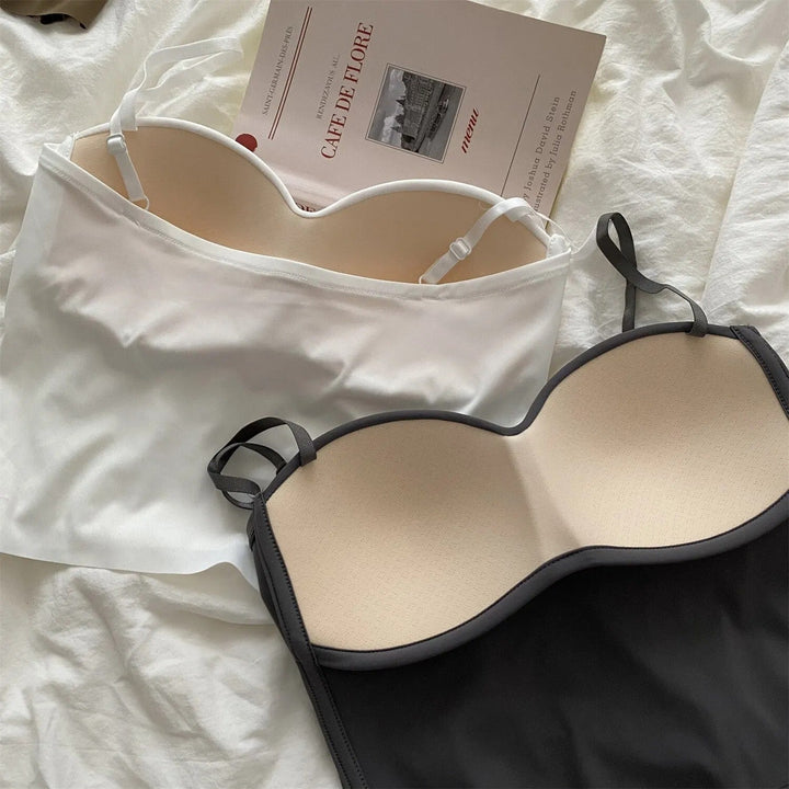 Set van 4 dames luchtige tanktops met ingebouwde bandeau bh; perfect voor zomerse comfort.
