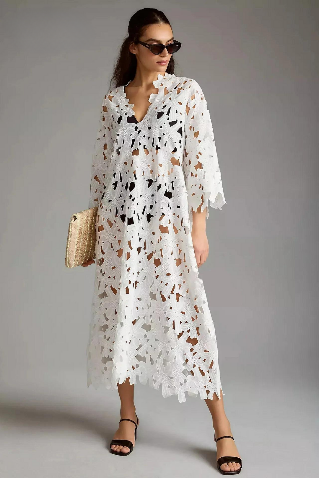 Losvallende dames maxi jurk, perfect als comfortabele strandjurk of chique vakantiekleding.