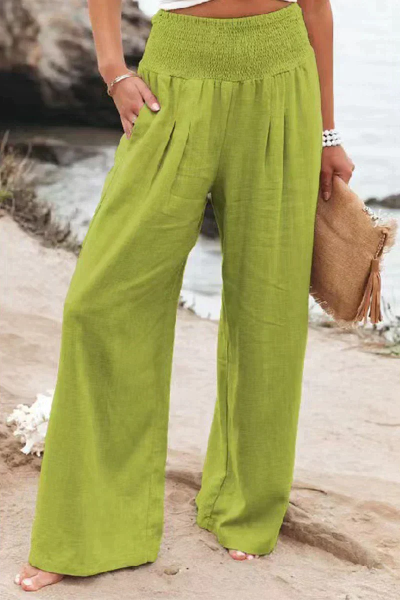 Comfortabele vrijetijdsbroek voor dames met elastische taille en luchtige stof, ultiem draagcomfort.