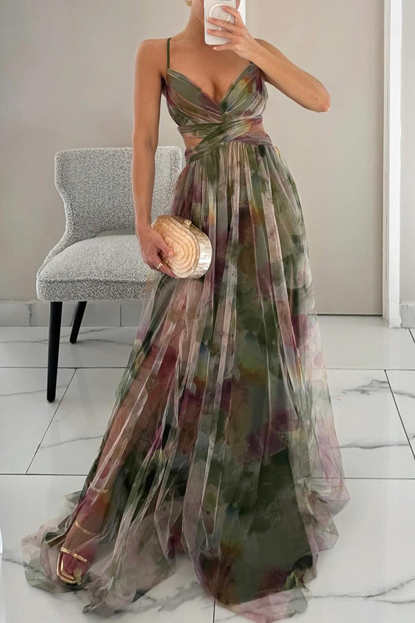 Dameskleding: bloemen maxi jurk met spaghettibandjes, comfortabel en stijlvol voor de zomer.