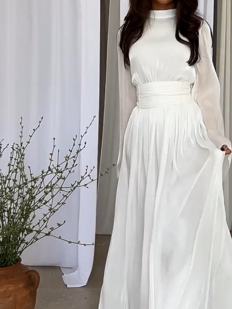 Comfortabele dames maxi jurk, perfect voor elke gelegenheid; een modieuze lange jurk met elegante look.