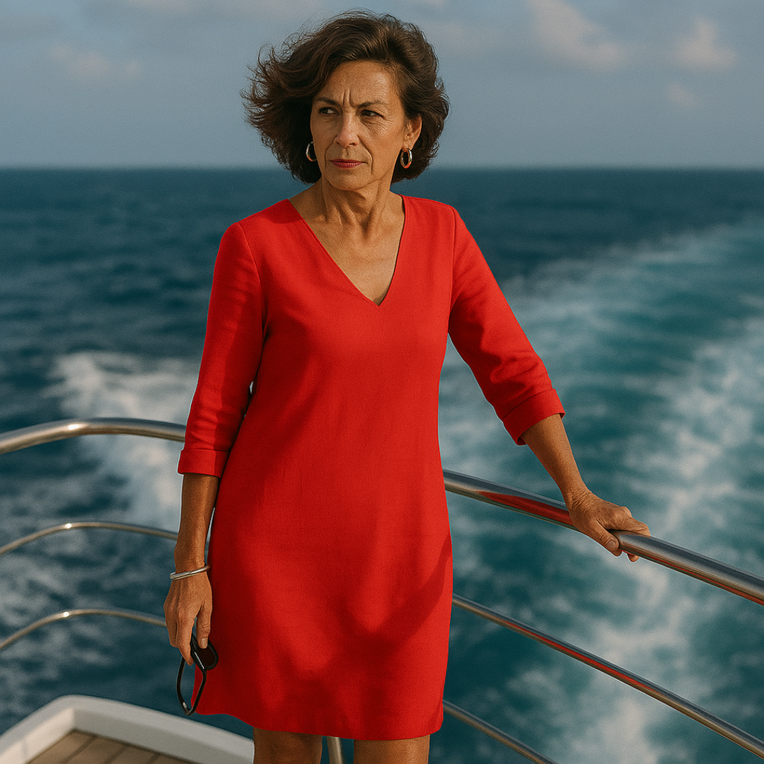 Dames Mila zomerjurk: modieuze katoenblend jurk. Casual, comfortabel en elegant met een vloeiende pasvorm.
