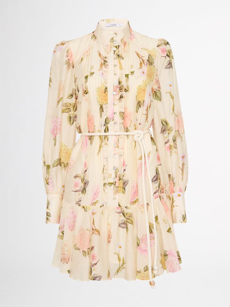 Sylvie mini jurk met bloemen en kanten rand, een comfortabele en stijlvolle zomerjurk voor dames.