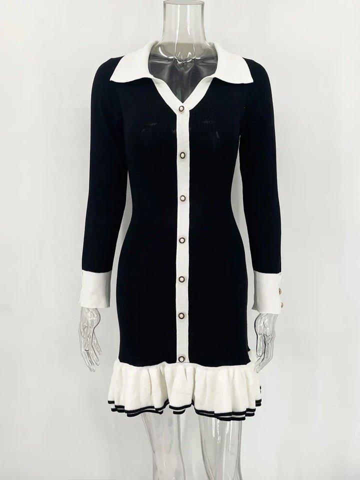 Modieuze mini jurk voor dames, gebreid, open rug, perfect als zomer- of cocktailjurk.