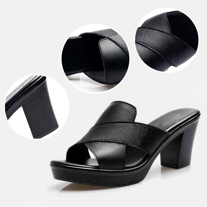 Comfortabele damesschoenen: trendy plateau sandalen met blokhak en kruisbanden, perfect voor de zomer.