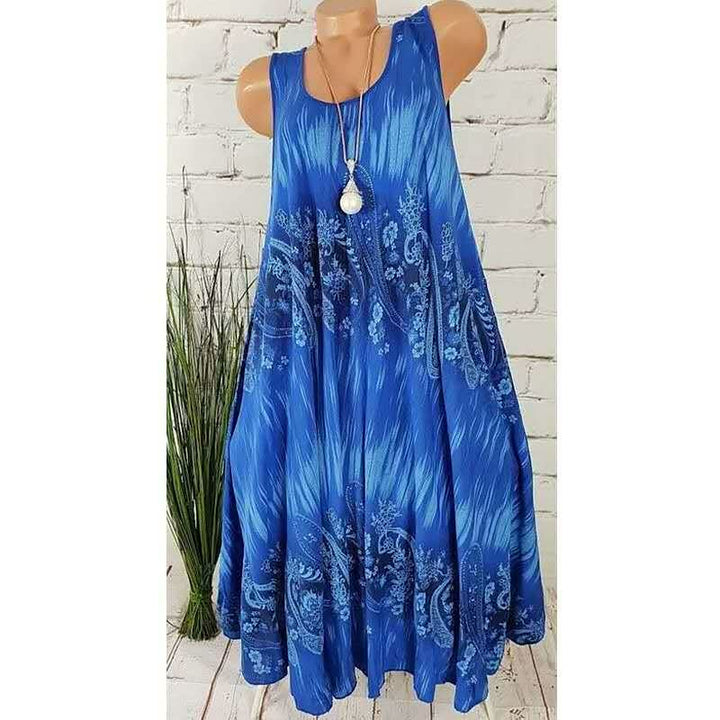 Dames mouwloze zomerjurk, comfortabel en stijlvol. Perfect voor casual zomerse dagen.