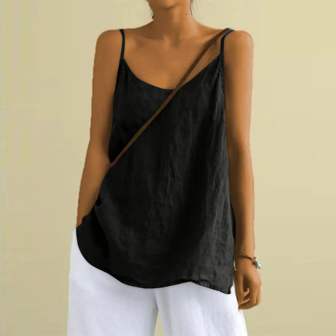 Casual dames mouwloze top, een veelzijdige V-hals zomertop voor ultiem comfort. Geschikt als damesmode.
