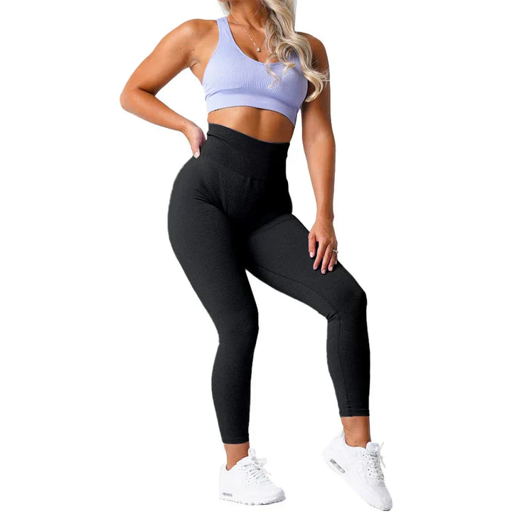 Sportieve dames legging naadloos met stretch voor yoga en training. Comfortabele pasvorm, ademend.