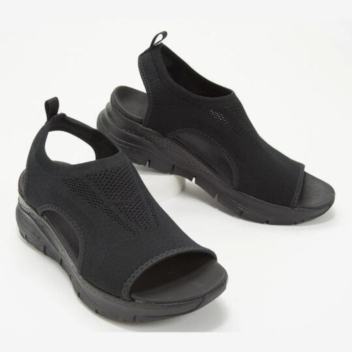 Modieuze dames plateausandalen, Nova mesh voor een ademende en comfortabele zomerlook.