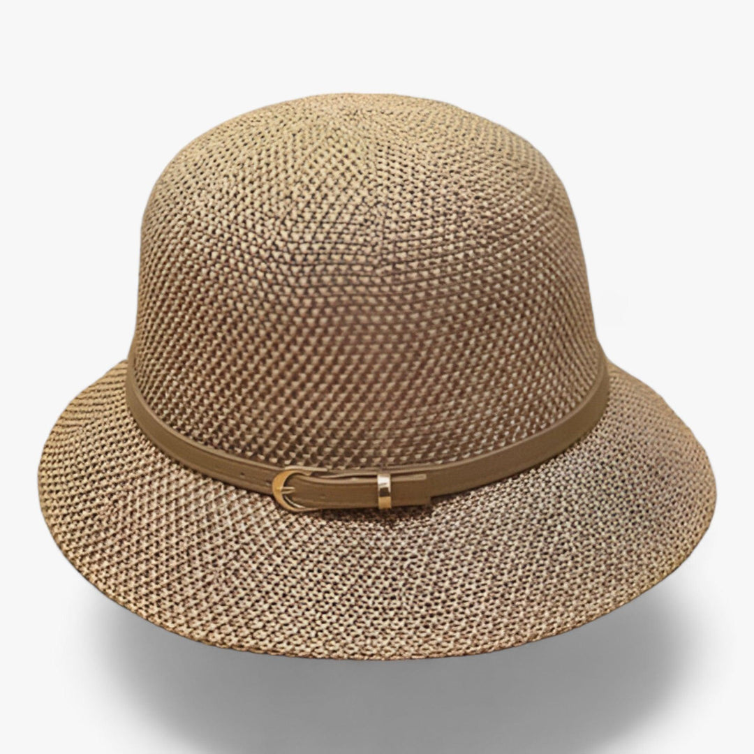 Dames opvouwbare linnen zonnehoed van Luma, ideaal voor zomerreizen. Biedt stijlvolle UV bescherming.