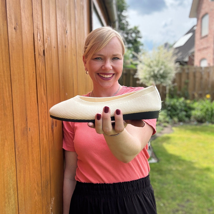 Comfortabele dames ballerina's met orthopedische ondersteuning, perfect voor gezonde voeten.