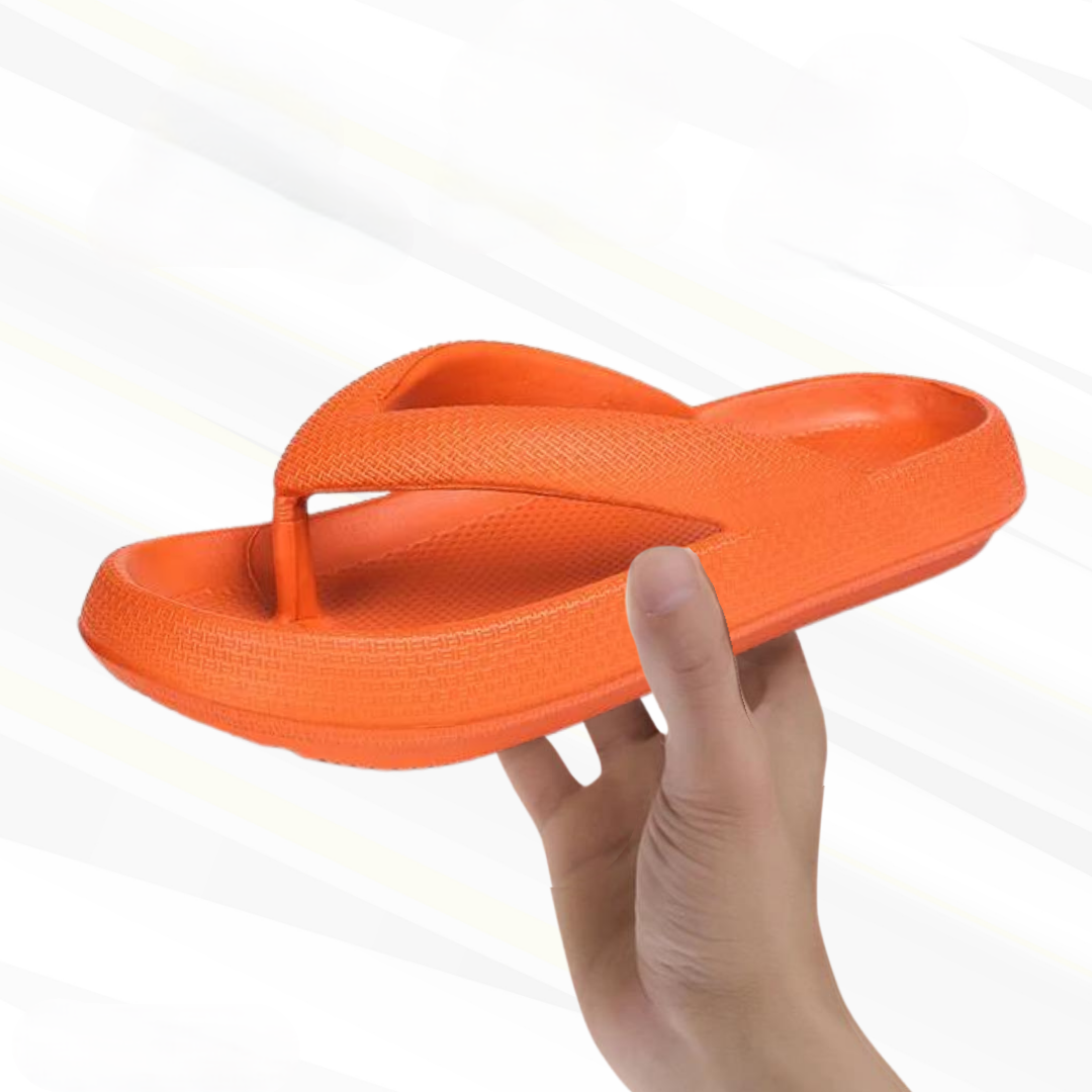 Ergonomische dames flip-flops voor verlichting van voetpijn, met extra demping en comfort.