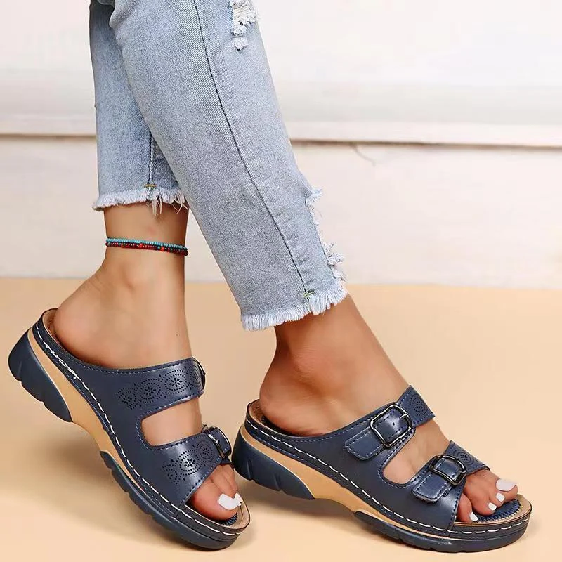 Stijlvolle dames sandalen, orthopedisch ontworpen met gelzool, voor pijnvrij lopen de hele zomer.