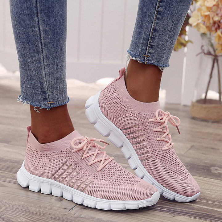 Orthopedische dames wandelsneakers met anti-slip zool voor grip en comfort gedurende de hele dag.