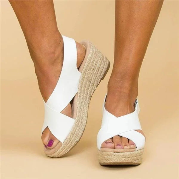 Dames espadrilles Clara, stijlvol, orthopedisch en comfortabel, perfecte sleehak schoenen voor de zomer.