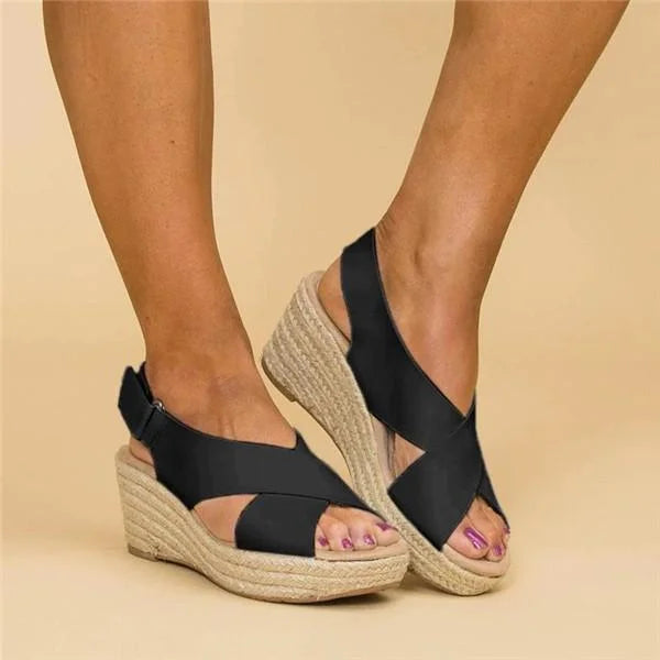 Clara dames zomerse espadrilles, orthopedische sleehak schoenen, voor een stijlvolle & comfortabele look.