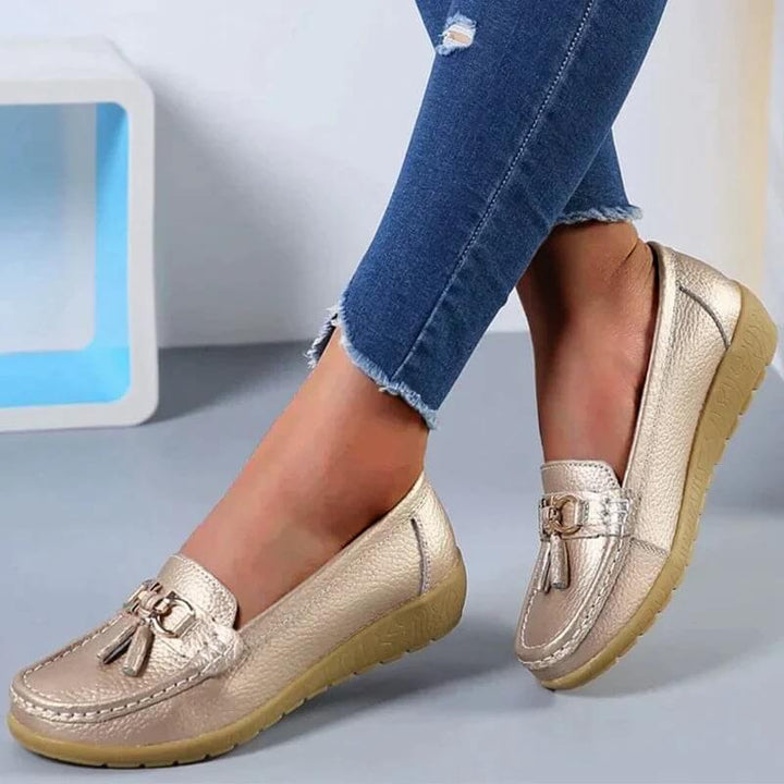 Dames leren loafers Isabella in diverse kleuren. Stijlvolle orthopedische comfortschoenen voor de zomer.
