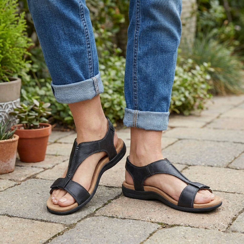Dames orthopedische sandalen, comfortabel en ondersteunend, ideaal voor dagelijks voetcomfort.