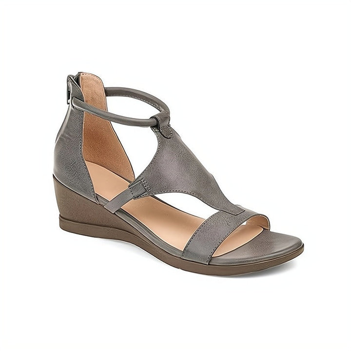 Elegante dames sandalen met verhoogde wigzool, comfortabele T-band en orthopedische voetondersteuning voor zomer.