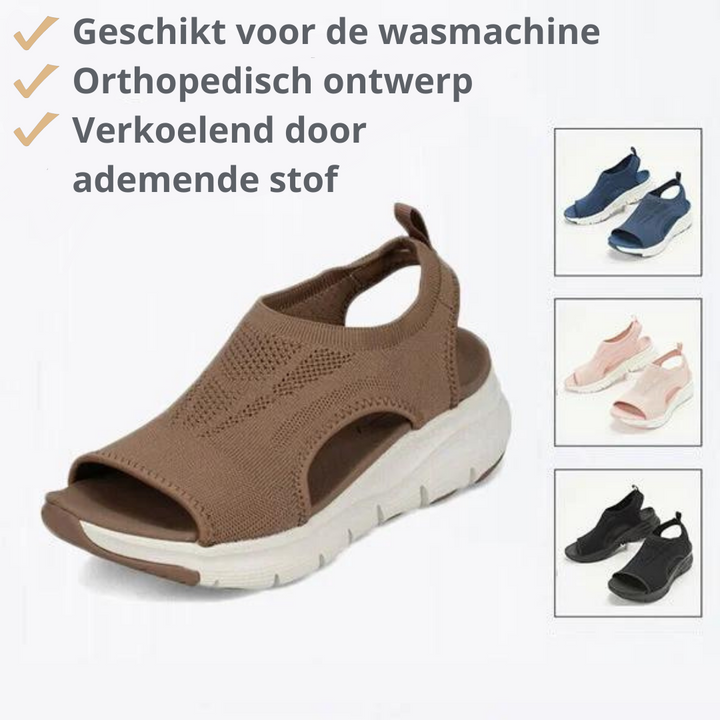 Ergonomisch voetbed van de dames comfortsandalen, biedt optimale voetgezondheid en loopcomfort.
