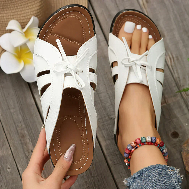 Dames orthopedische sandalen met stijlvolle gewelfde knoop. Perfect voor zomer.