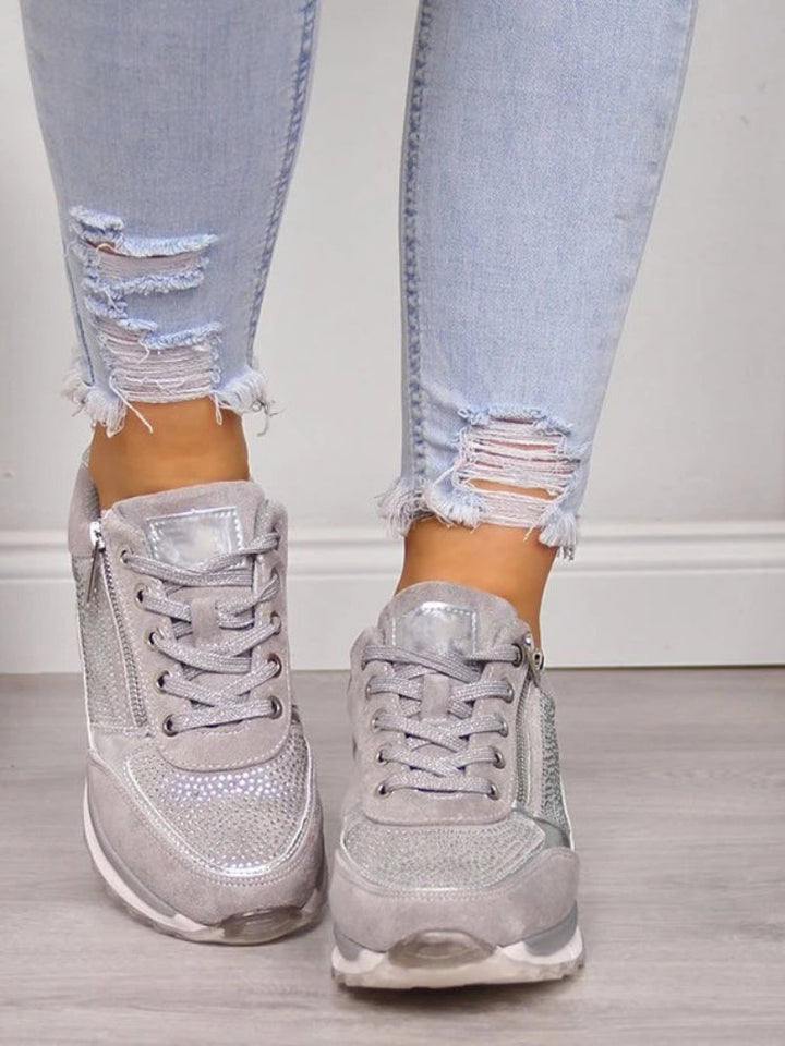 Groene dames comfort sneakers Gabriele, ideaal voor dagelijks gebruik met orthopedische steun.