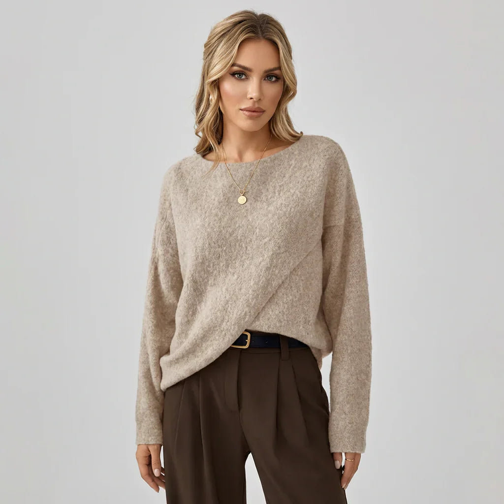 Dames oversized batwing trui, comfortabel en stijlvol, ideaal voor casual herfst- en winterlooks.