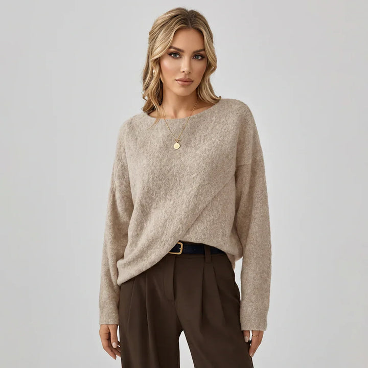 Dames oversized batwing trui, comfortabel en stijlvol, ideaal voor casual herfst- en winterlooks.