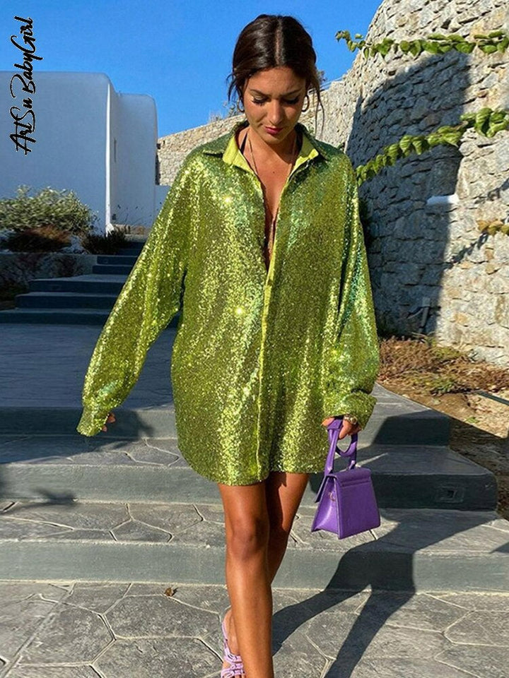 Casual oversized glitterblouse voor dames, perfect voor lente en zomer. Comfortabele pasvorm.