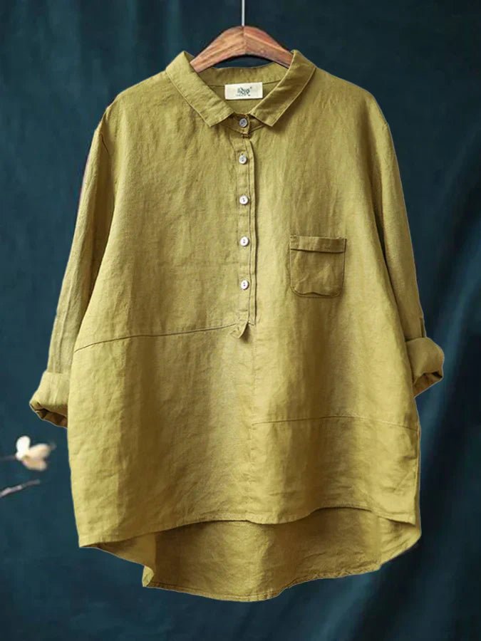Dames oversized button-down blouse met lange mouwen, casual en comfortabel voor elke dag. Veelzijdig en stijlvol.