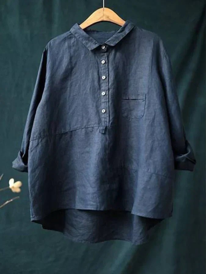 Trendy dames modeblouse met lange mouwen, oversized pasvorm en casual-chique uitstraling. Comfortabel en modern.
