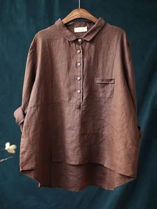 Comfortabele damesblouse met lange mouwen en button-down sluiting. Ideaal voor een stijlvolle, alledaagse look.