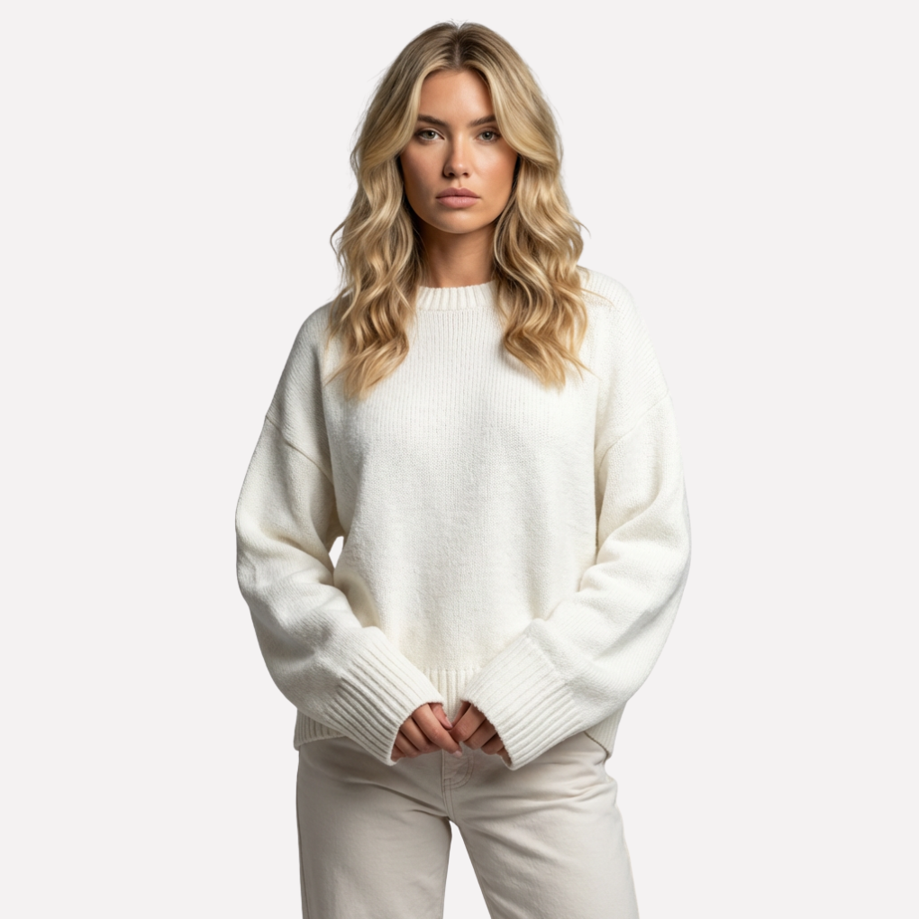 Dames oversized chunky gebreide pullover trui voor ultiem comfort en stijl in herfst/winter.
