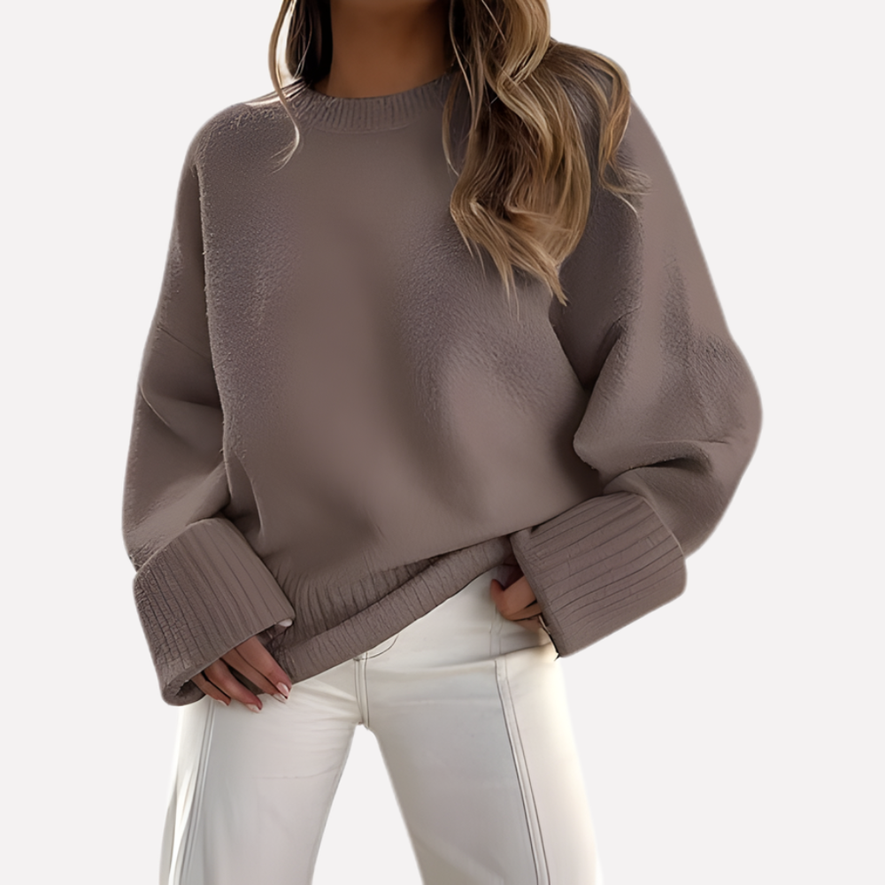 Comfortabele oversized chunky trui voor dames, perfect voor casual dagelijkse herfst- en wintermode.