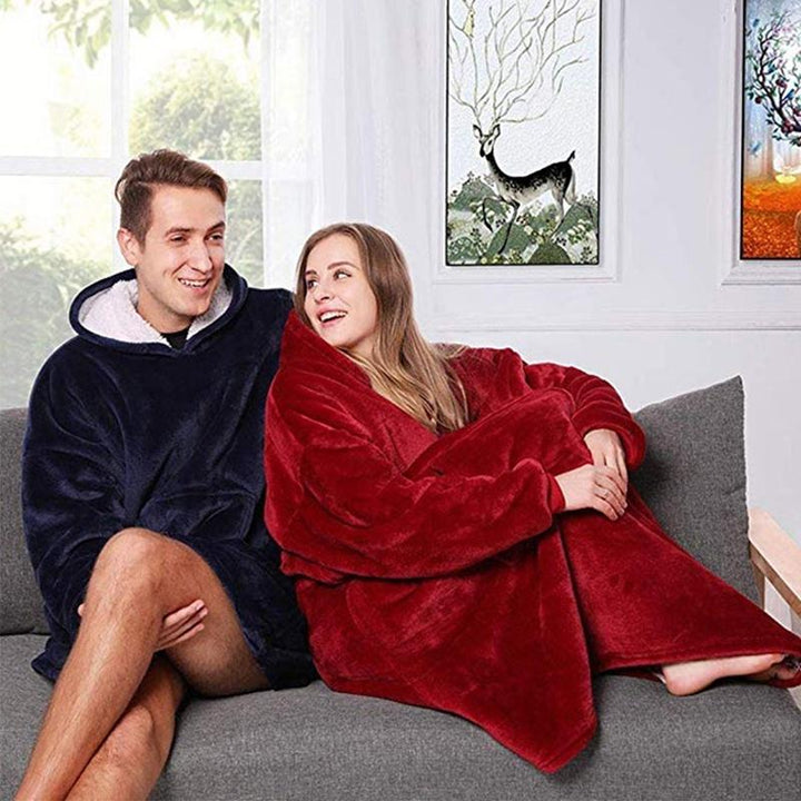 Eén maat oversized dekenhoodie dames, zacht pluche, jouw warme winterkleding.