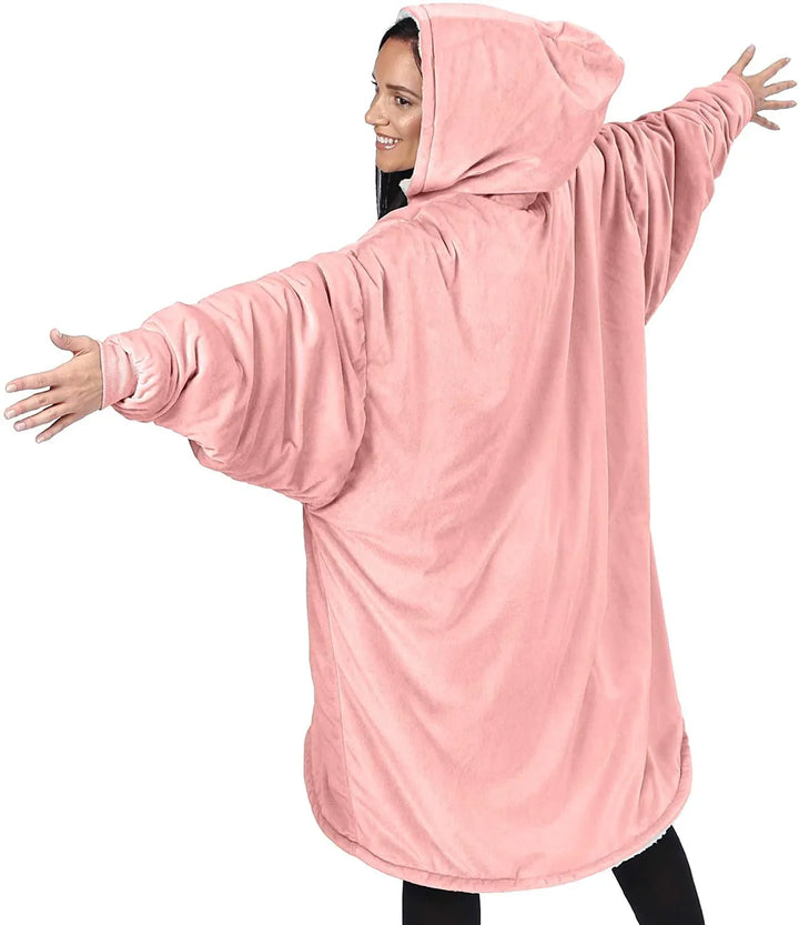 Comfortabele chillkleding: dames oversized dekenhoodie, warm en knus voor thuis.