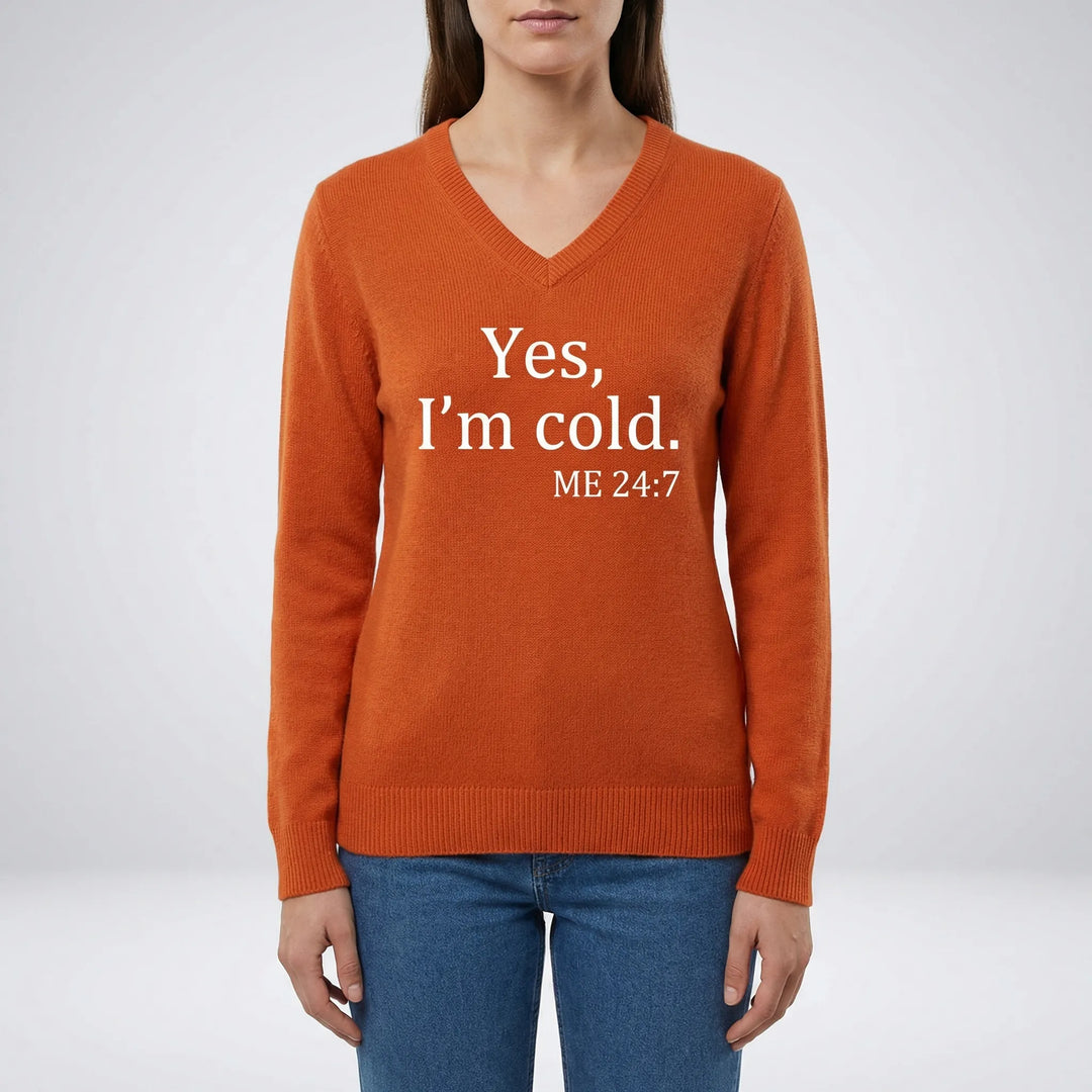 Modieuze dames trui van polyester met relaxte oversized pasvorm en diepe V-hals, ideaal voor koudere dagen.