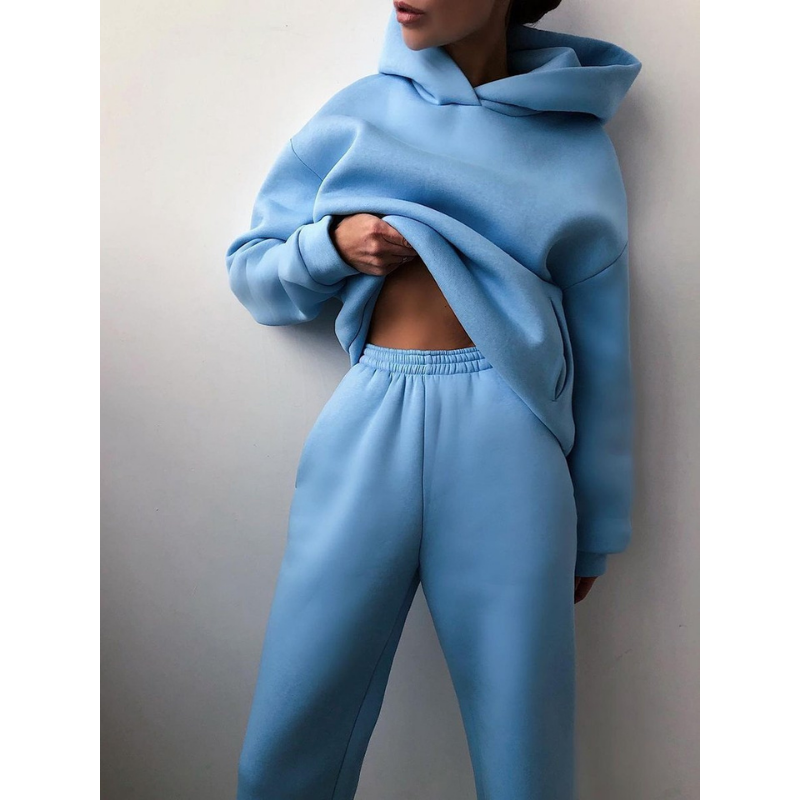 Dames joggingbroek met hoge taille, oversized pasvorm en zachte stof, ideaal voor loungewear.